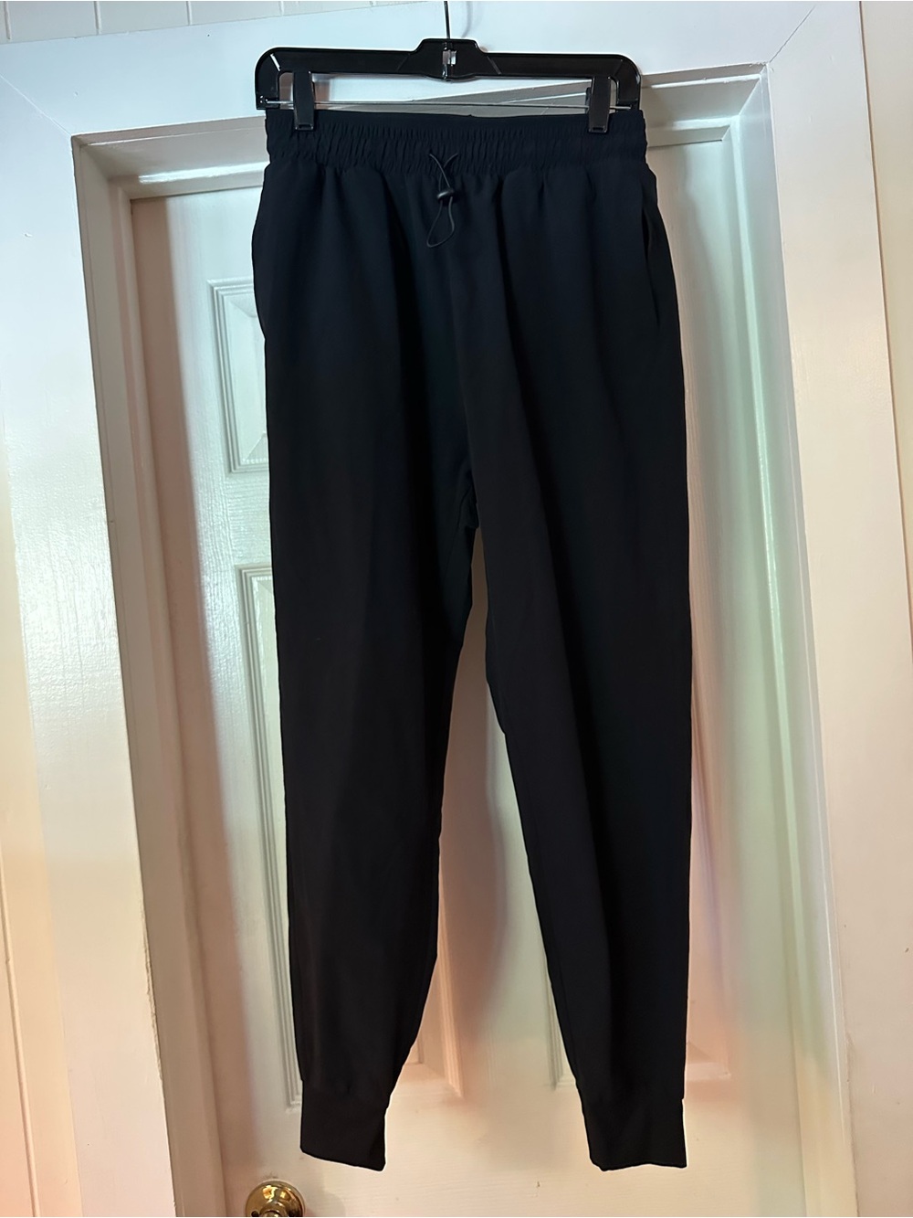 Women Black Elastic Waist Joggers